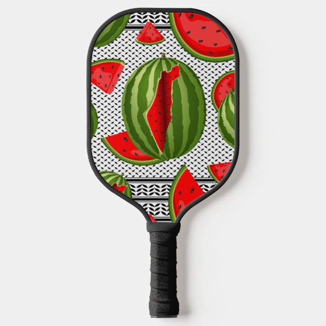 Watermelon Palestine Map Slice Pickleball Paddle (Front)