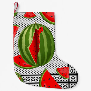 Watermelon Palestine Map Slice Small Christmas Stocking