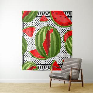Watermelon Palestine Map Slice Tapestry
