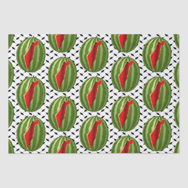 Watermelon Palestine Map Slice Tissue Paper (Front)