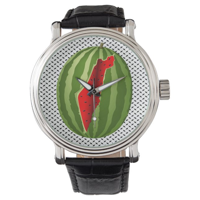 Watermelon Palestine Map Slice Watch (Front)
