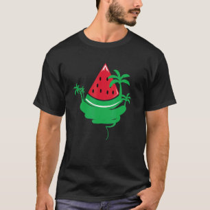 Watermelon Palm Beach Melon Summer Tropical Fruit T-Shirt