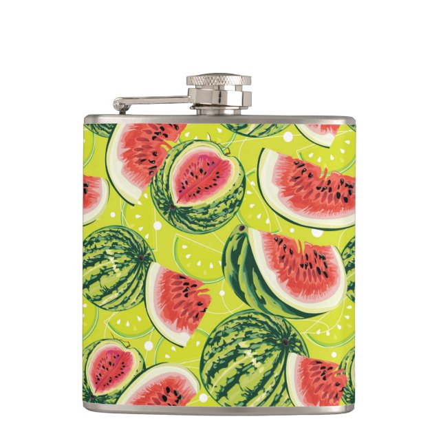 Watermelon Pattern 2 Hip Flask (Front)