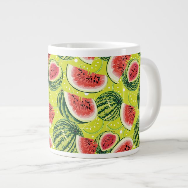 Watermelon Pattern 2 Large Coffee Mug (Front Right)