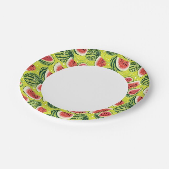 Watermelon Pattern 2 Paper Plate (Angled)