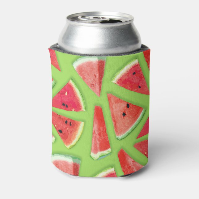 Watermelon Pattern Creation 3 Can Cooler (Can Back)