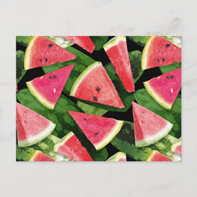 Watermelon Pattern Creation 5 Holiday Postcard (Front)