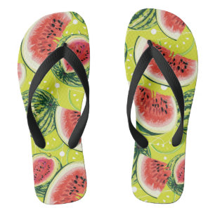Watermelon Pattern Flip Flops