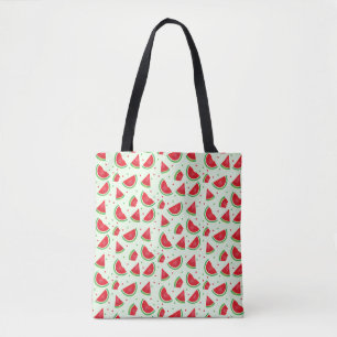 Watermelon Pattern Fruit Melon Summertime Green Tote Bag