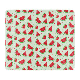 Watermelon Pattern Fruit Summertime Melon Green Cutting Board