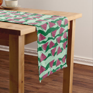 Watermelon Pattern Green Summer Table Runner