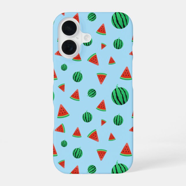 Watermelon Pattern iPhone 16 Case (Back)