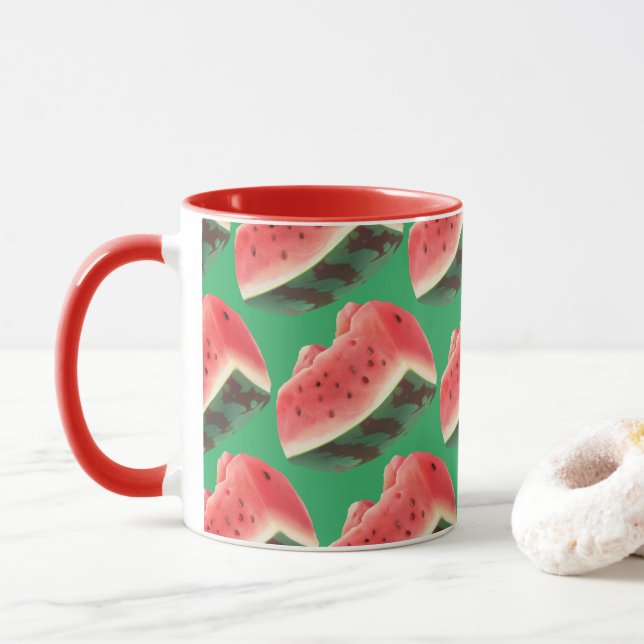 Watermelon Pattern Mug (With Donut)
