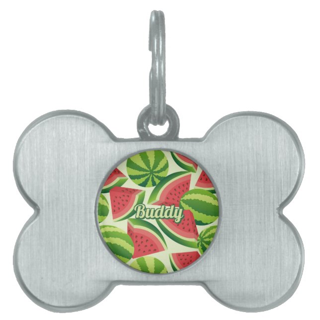 Watermelon Pattern Pet ID Tag (Front)