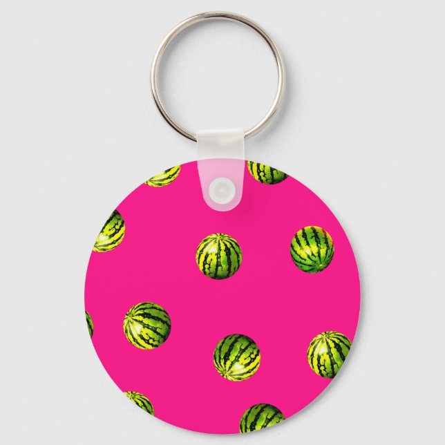watermelon pattern pink keychain (Front)