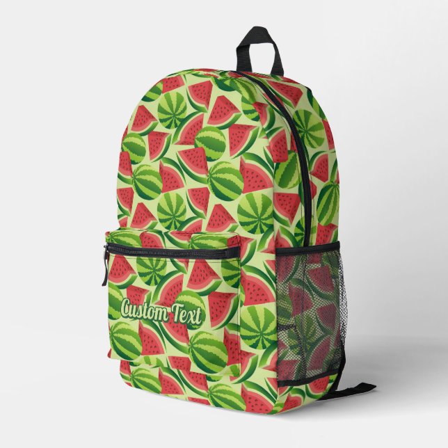 Watermelon Pattern Printed Backpack (Back Corner Right)