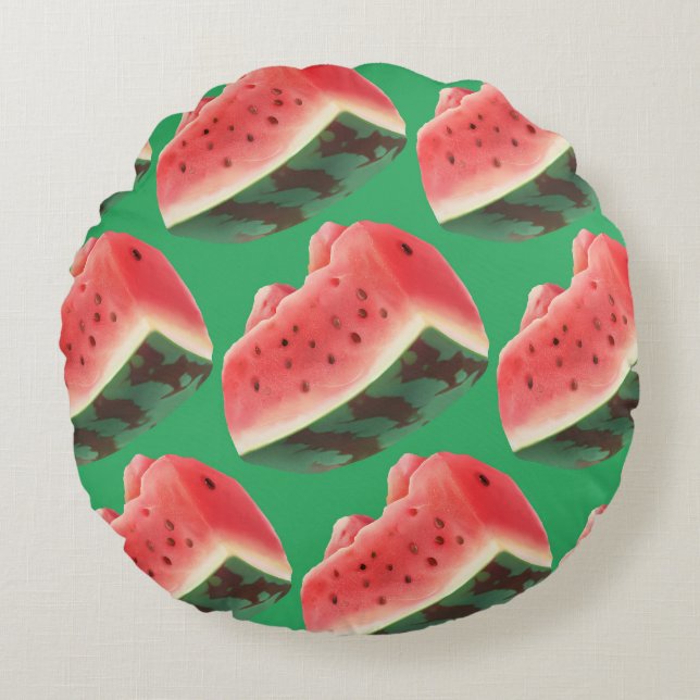 Watermelon Pattern Round Pillow (Front)