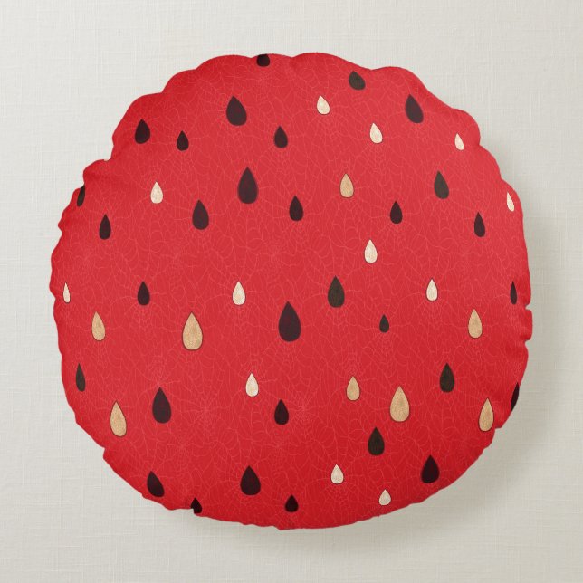 Watermelon Pattern Round Pillow (Front)