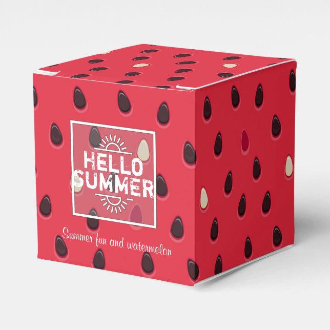 Watermelon Pattern, Summer Time | Personalized Favor Box (Front Side)