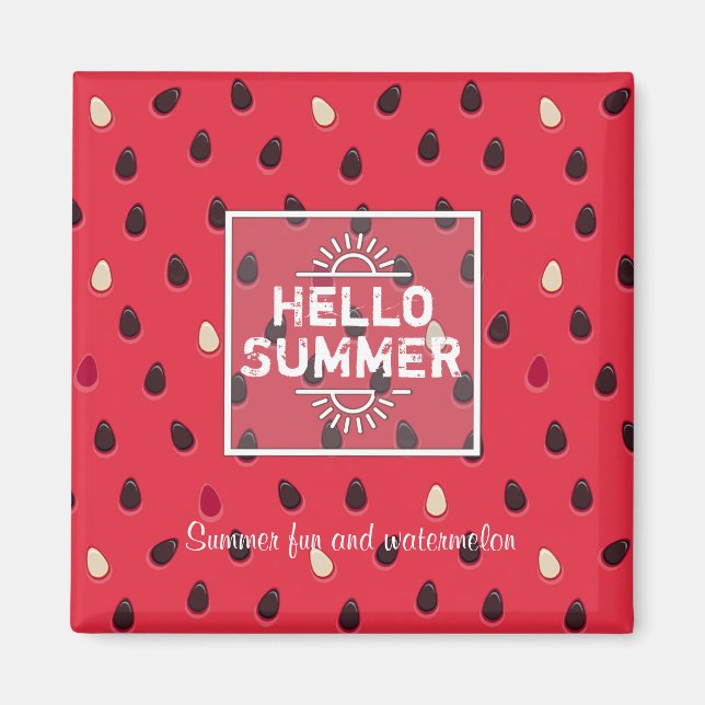 Watermelon Pattern, Summer Time | Personalized Magnet (Front)