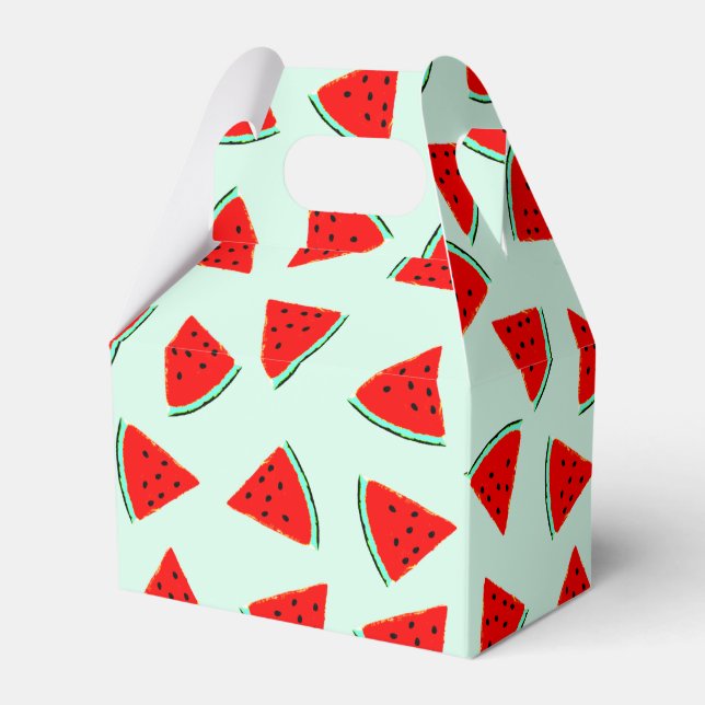 Watermelon Pattern Triangles Favor Box (Front Side)