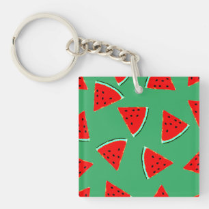 Watermelon Pattern Triangles Keychain