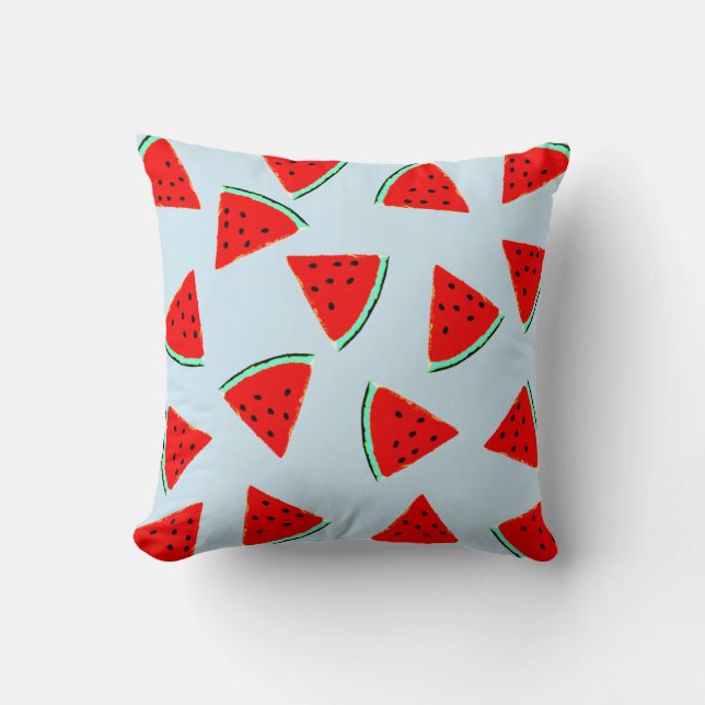 Watermelon Pattern Triangles Throw Pillow (Front)