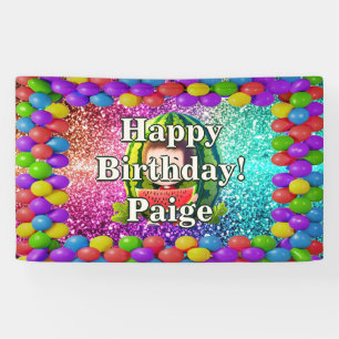 Watermelon Personalized character birthday banner
