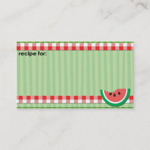 Watermelon picnic recipe business cards