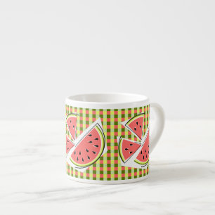 Watermelon Pieces Check Espresso Cup
