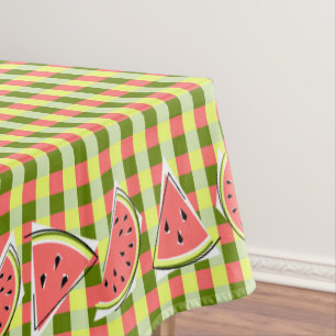 Watermelon Pieces Check tablecloth