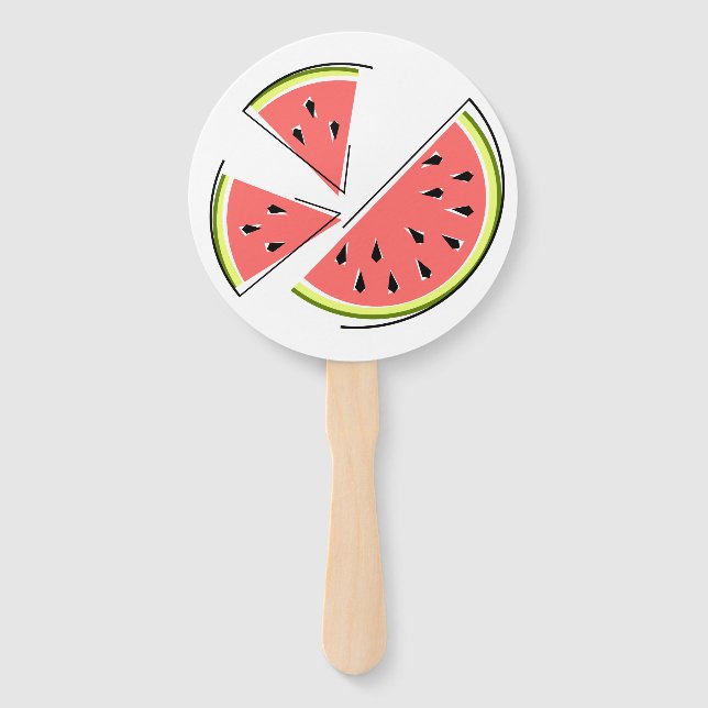 Watermelon Pieces Hand Fan (Front)