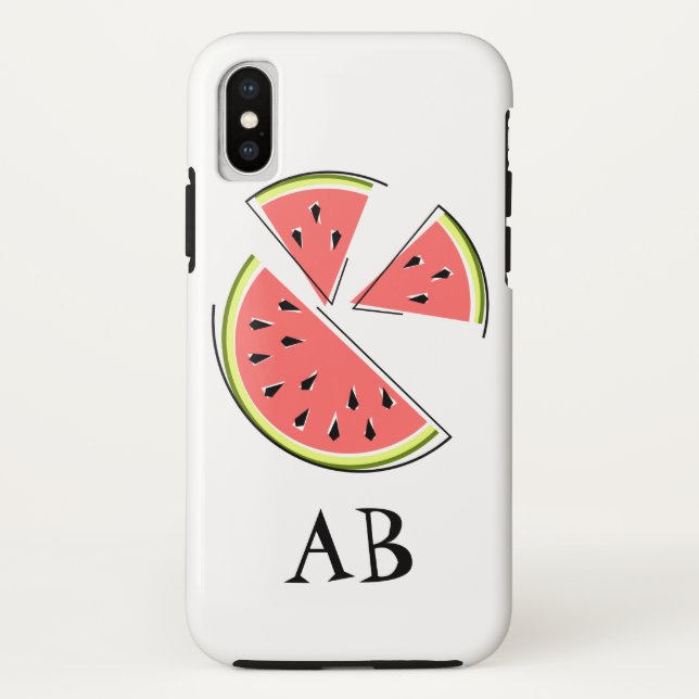 Watermelon Pieces 'Monogram' iPhone case (Back)