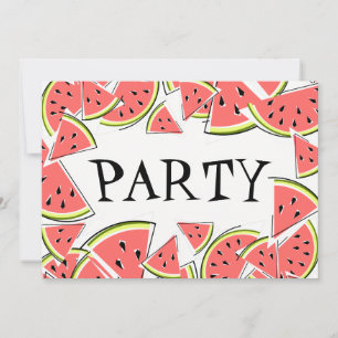 Watermelon Pieces Party invitation