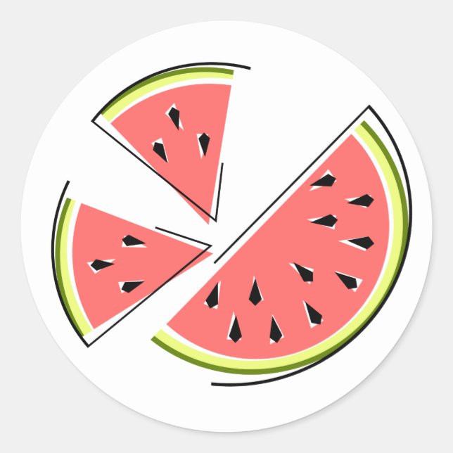 Watermelon Pieces sticker round (Front)
