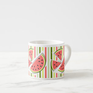 Watermelon Pieces Stripe Thin Espresso Cup