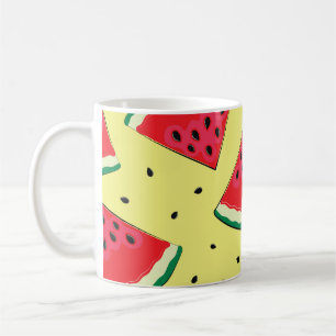 Watermelon Pieces: Summer Yellow Pattern Coffee Mug