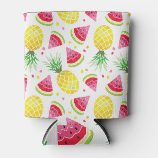 Watermelon Pineapple Summer Seamless Print Can Cooler