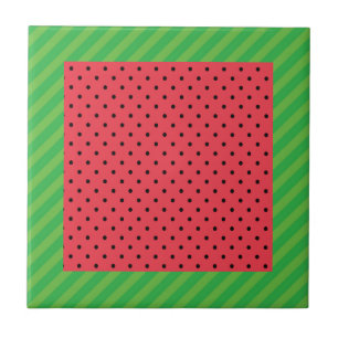 Watermelon pink and green summer pattern tile