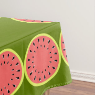 Watermelon Pink Border tablecloth large