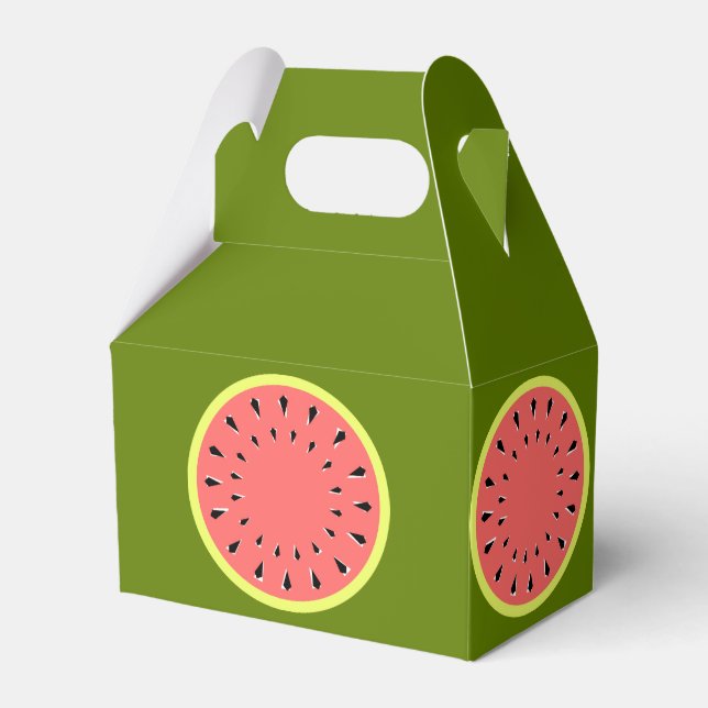 Watermelon Pink Favor Box (Front Side)