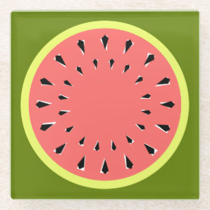 Watermelon Pink Glass Coaster
