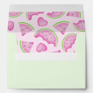 Watermelon Pink & Green Envelope with Liner