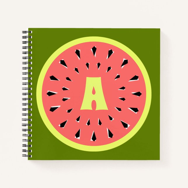 Watermelon Pink Monogram Notebook (Front)