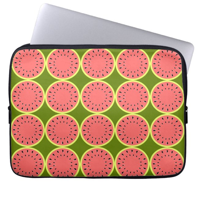 Watermelon Pink Multi laptop sleeve (Front)