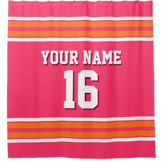 Watermelon Pink Orange White Stripes Sports Jersey (Front)