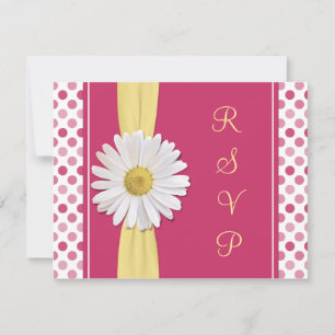 Watermelon Pink Polka Dot Wedding Reply Card