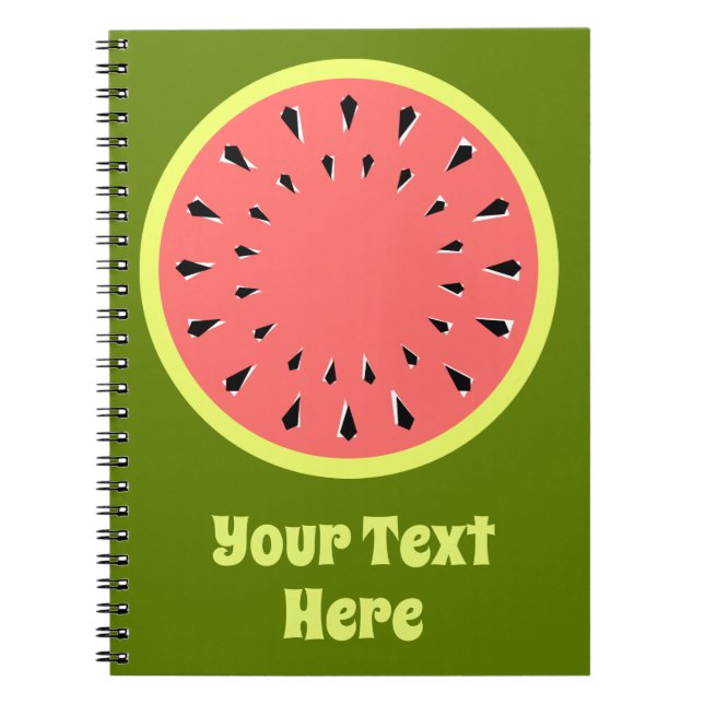 Watermelon Pink Text Notebook (Front)