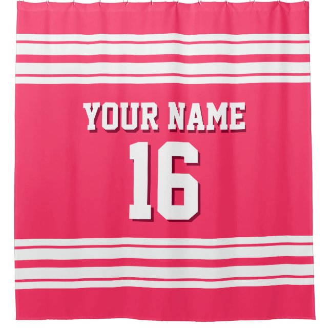 Watermelon Pink with White Stripes Sports Jersey (Front)