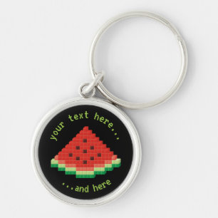 Watermelon Pixel Art Keychain